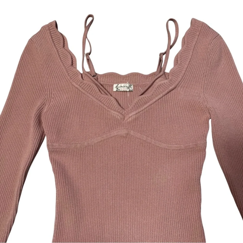 NWT New $98 Free People It Girl Dusty Rose Bodysuit Size XL